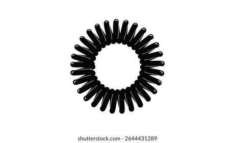 Espiral Hair Coil, silhueta isolada preta