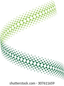 Spiral Halftone Dots in Triangles Form. Vector Logo Design Template. Business Icon. 