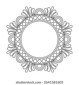 Spiral Harmony Cluster Mandala coloring book page