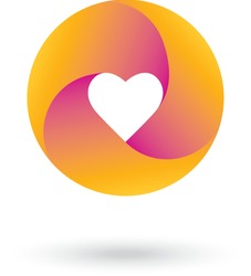 Spiral Heart Modern Abstract Logo Or Symbol