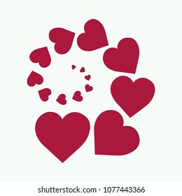 Spiral of Hearts vector clip art Love image St Valentine's day design