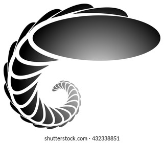 Spiral, helix, snail shape. 