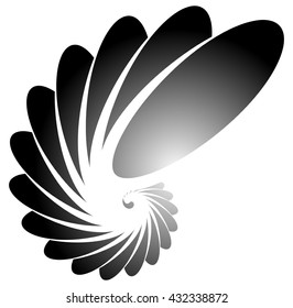 Spiral, helix, snail shape. 