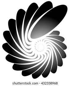 Spiral, helix, snail shape. 