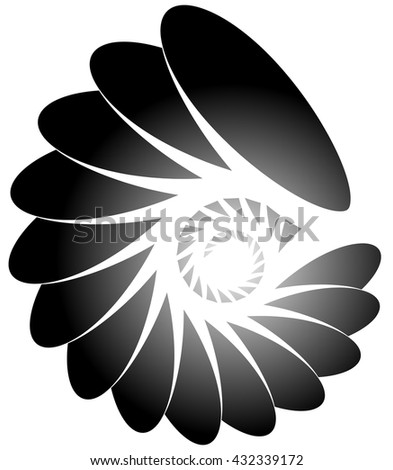 Spiral, helix, snail shape. 