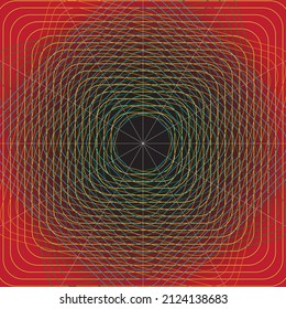 Spiral hexagon in deep red hole