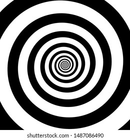 Spiral hipnotic optical illusion. Hypnotizing swirl. Trance sleep hypnotherapy. Simple graphic vector illustration. Concentartion and relaxation