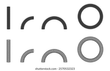 spiral hose or pipe icon set vector illustration isolated on white background.