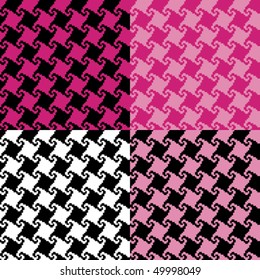 Spiral houndstooth pattern in four colorways.