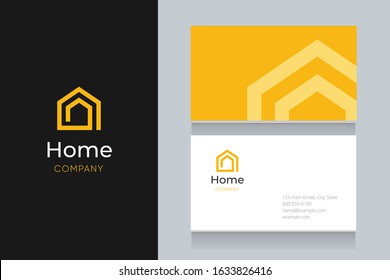 Spiral  house logo with business card template. Vector graphic design elements editable for company and entrepreneur.