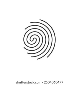 spiral human fingerprint logo vector icon design