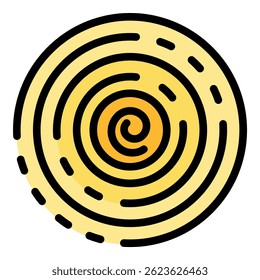 Spiral hypnosis icon. Outline spiral hypnosis vector icon color flat isolated