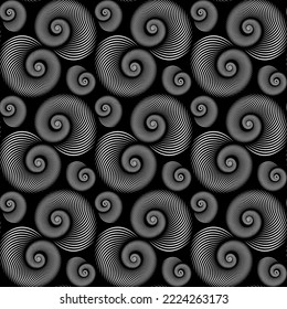 Espiral Hypnotic Vector Sea Shell Marine Illustración Patrón sin costura, mar, concha, Estrellas, mármol marino, Patrón vertical y horizontal adecuado para la impresión en la superficie diseñada para revestimiento de moda 