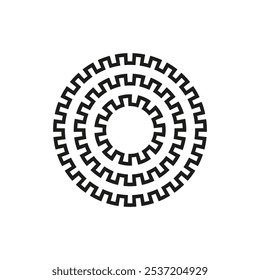 Spiral icon. Concentric rings. Abstract geometric vector. Circular black symbol.