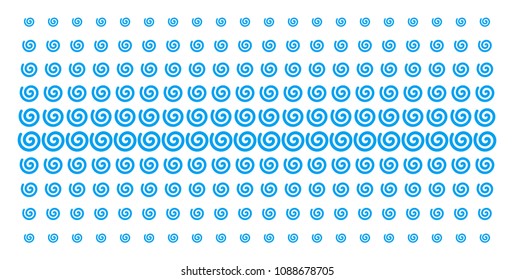 Spiral icon halftone pattern, constructed for backgrounds, covers, templates and abstraction compositions. Vector spiral pictograms organized into halftone matrix.