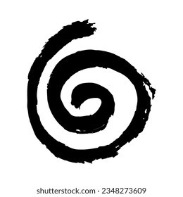Spiral Icon. Hand drawn. Grunge. Black color. Vector