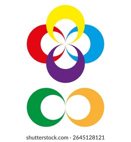 Spiral icon pattern. Colorful swirl design. Vibrant circle illustration. Vector abstract symbol.