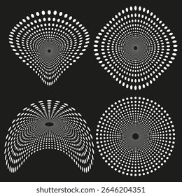 Spiral icon pattern. Twisting curve symbol. Radiant swirl Vector. Black unique design.