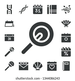 spiral icon set. 17 filled spiral icons.  Simple modern icons about  - Dna, Calendar, Lollipop, Shell, Genetic, Seashell, Notebook, Wind