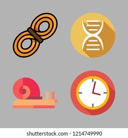 spiral icon set. vector set about clock, dna, snail and rope icons set.