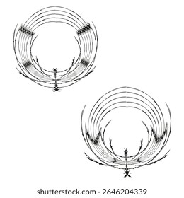 Spiral icon shape. Twirl motion symbol. Bold black vector. Geometric loop illustration.