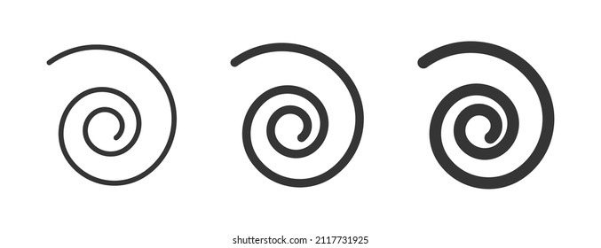 spiral icon, swirl symbol, Helix and scroll flat icons, gyre loop shape icon	
