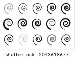 Spiral icon. Swirl wave symbol, whirl silhouette, vortex sign, whirlwind graphic element, spirals set, coil vector illustration