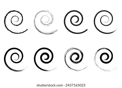 Spiral icon vintage retro style grunge texture distressed symbol paint brush vector.