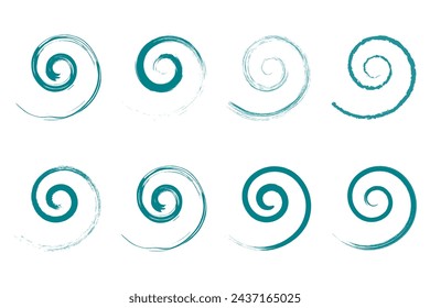 Icono de espiral vintage estilo retro grunge textura símbolo de angustia pincel vector.