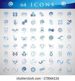 Spiral Icons Set - Isolated On Gray Background - Vector Illustration, Graphic Design Editable For Your Design. 