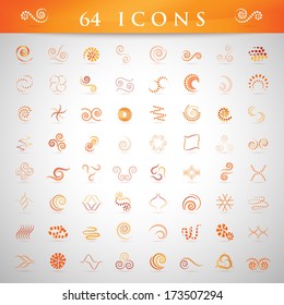Spiral Icons Set - Isolated On Gray Background - Vector Illustration, Graphic Design Editable For Your Design. 