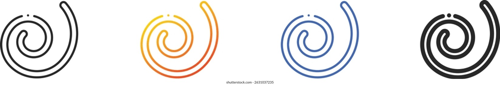 spiral icon.Thin Linear, Gradient, Blue Stroke and bold Style Design Isolated On White Background