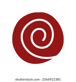 Spiral Japanese Uzumaki Vector Red in White Background