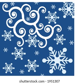 spiral layout with snow