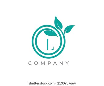 Spiral Leaf Logo icon symbol Design with Letter L. Vector logo template
