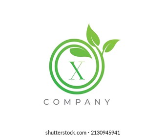 Spiral Leaf Logo icon symbol Design with Letter X. Vector logo template