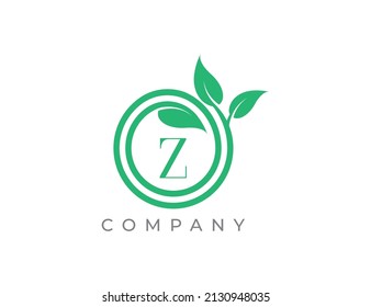 Spiral Leaf Logo icon symbol Design with Letter Z. Vector logo template