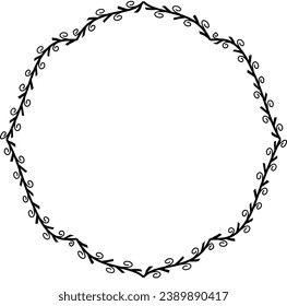 Spiral leaves Branch Rectangle Frame laurel wreath silhouette black horizontal vintage frames flower floral leaf border Botanical Branches ornate leaf Elements design border retro badge decoration iso