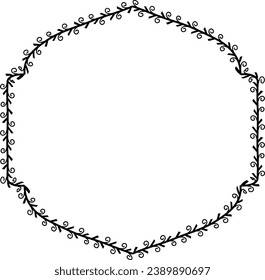 Spiral leaves Branch Rectangle Frame laurel wreath silhouette black horizontal vintage frames flower floral leaf border Botanical Branches ornate leaf Elements design border retro badge decoration 