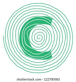 The spiral letter C vector illustration