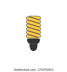 Spiral light bulb with black stroke. 