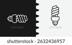 Spiral Light Bulb Icon Vector Simple Outline Illustration of CFL Lamp Graphic