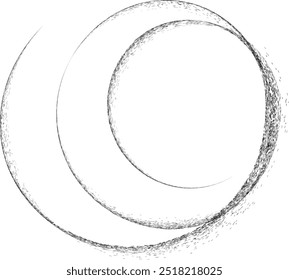 Spiral line .Graffiti line art design . Noise dispersion grungy swirly logo . Spray effect .Grunge texture . Distressed element .Grunge spiral   element vector. Spray paint spiral one line design.