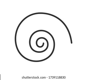 Spiral line icon vector, spirals with golden ratio shapes, isolated on white.