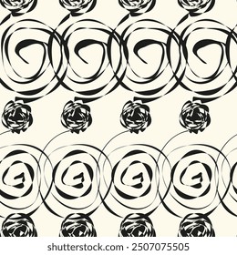 Patrón sin fisuras de la línea espiral, textura de la pantalla de la impresión, textura monocromática de las líneas curvas, fondo minimalista geométrico inconsútil