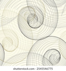 Spirale Linie nahtloses Muster, Druckbild Textur, gekrümmte Linien monochrome Textur, nahtlose geometrische minimalistischen Hintergrund