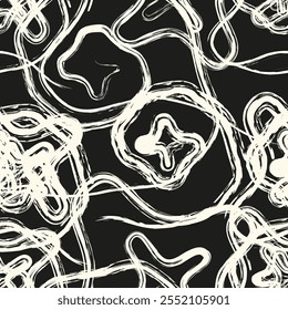 Spiral line seamless pattern, print screen texture, curved lines monochrome texture, seamless geometric minimalist background