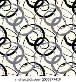 Spiral line seamless pattern, print screen texture, curved lines monochrome texture, seamless geometric minimalist background