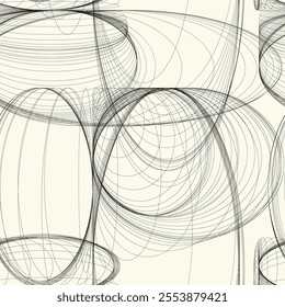 Spiral line seamless pattern, print screen texture, curved lines monochrome texture, seamless geometric minimalist background
