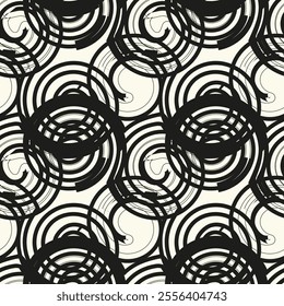 Spiral line seamless pattern, print screen texture, curved lines monochrome texture, seamless geometric minimalist background